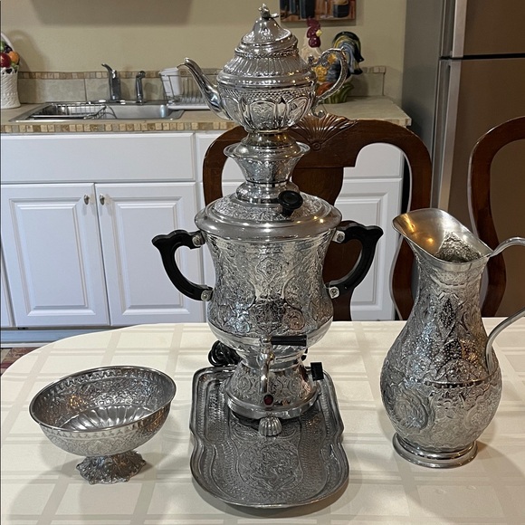Handmade Other - Vintage Never Used Elegant Very Ornate Silver Samovar